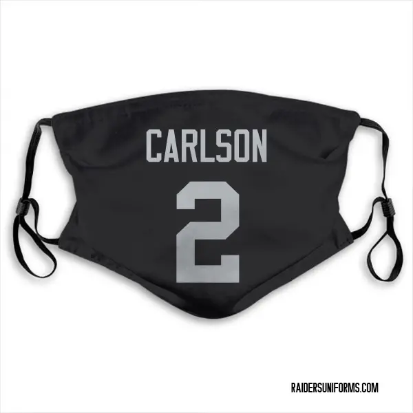 Las Vegas Raiders Daniel Carlson Jersey Name and Number Face Mask - Black