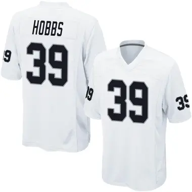 Nate Hobbs Men's Nike White Las Vegas Raiders Custom Game Jersey Size: Small