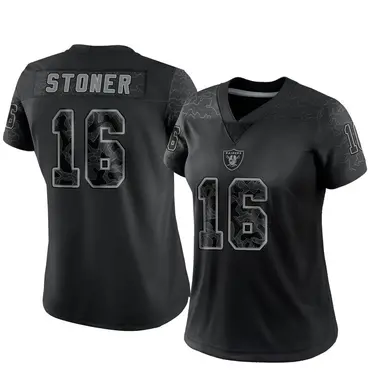 Dillon Stoner Las Vegas Raiders Men's Black Distressed Name & Number  Tri-Blend T-Shirt